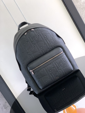 rider 2.0 backpack black D*or gravity leather and black grained calfskin 31 x 40 x 18 cm