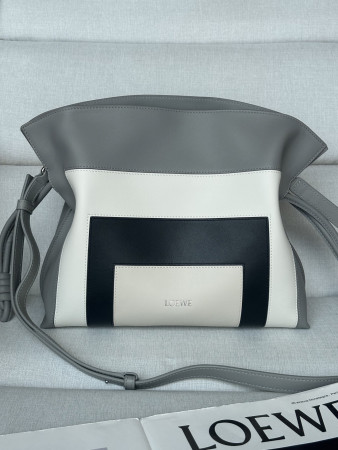 L0ew* x albers medium flamenco clutch in nappa calfskin 24.5x30x10.5cm