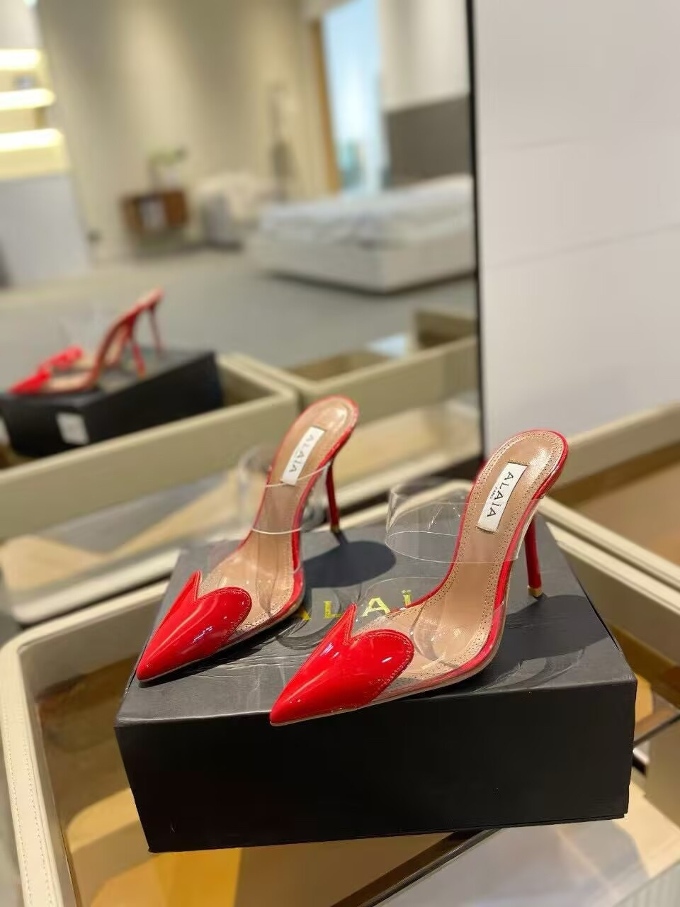 UA ALAÏA Le Coeur Mule Heart-Toe Slingback Pump 10.5cm Heel