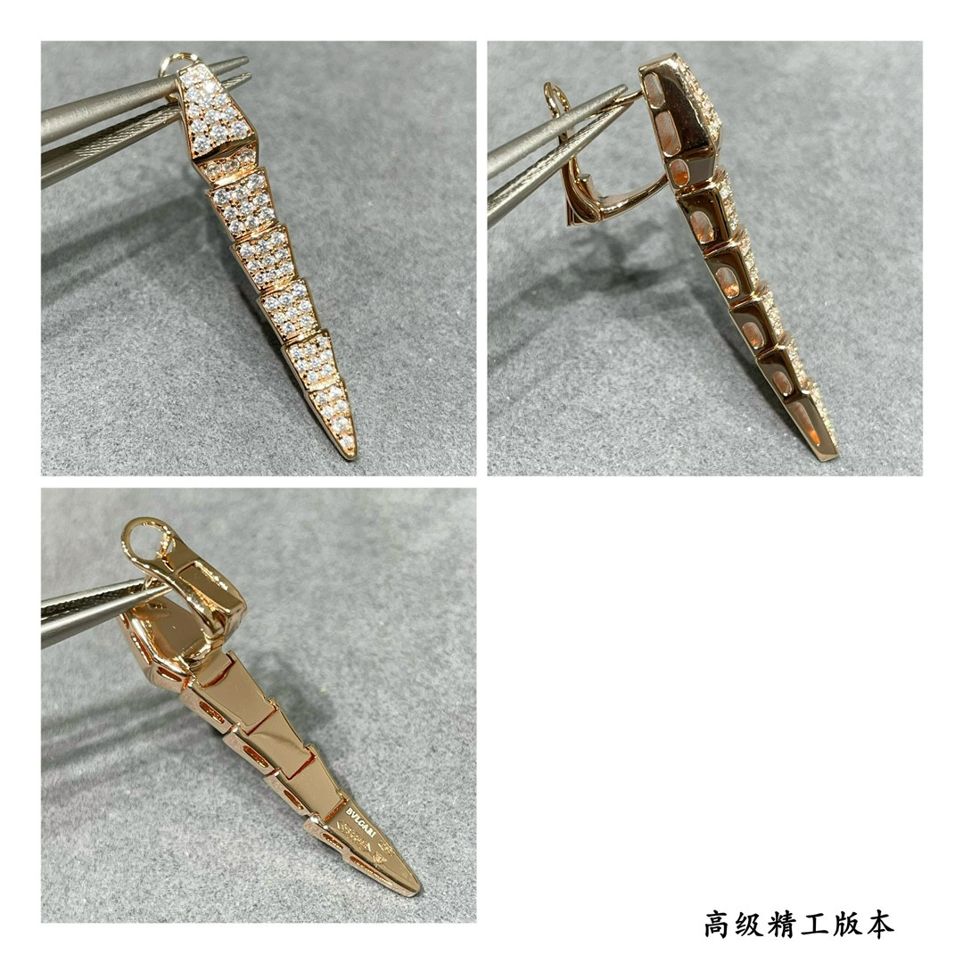 B*l*ai full-level drill snake earrings