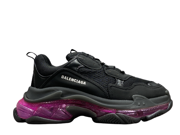 Balenciga Triple S Black Purple Clear Sole