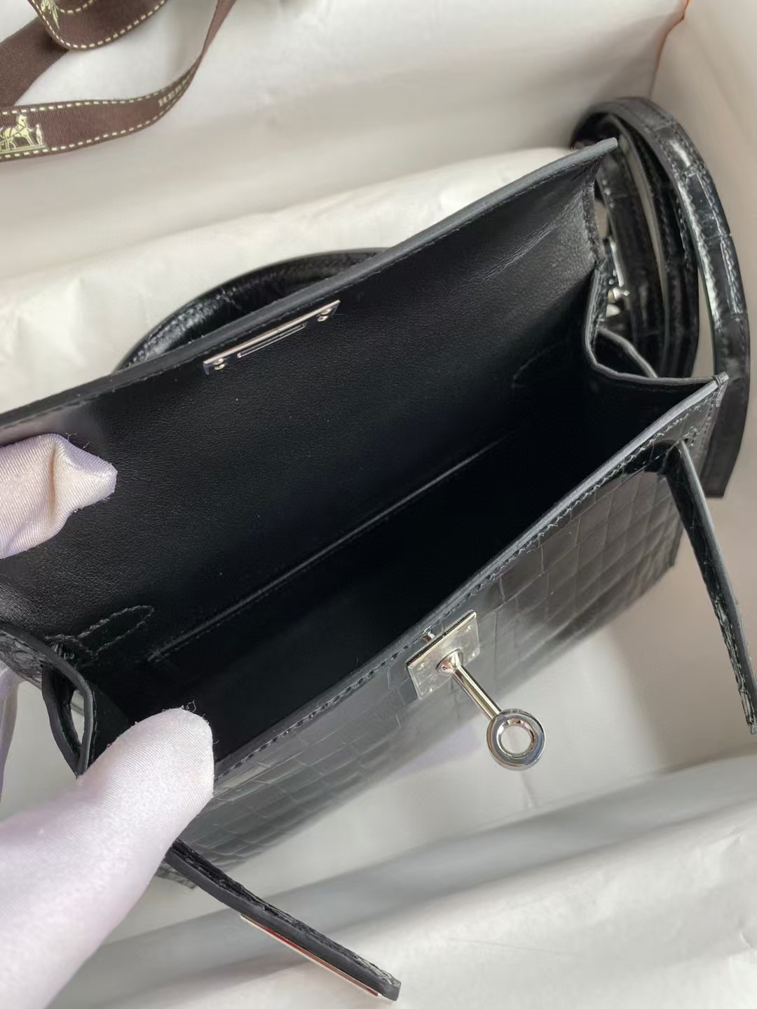 H**me5 mini kelly 19 19×6×12cm real alligator leather with the alligator stamp (customized, no exchange no return, about 20 days)