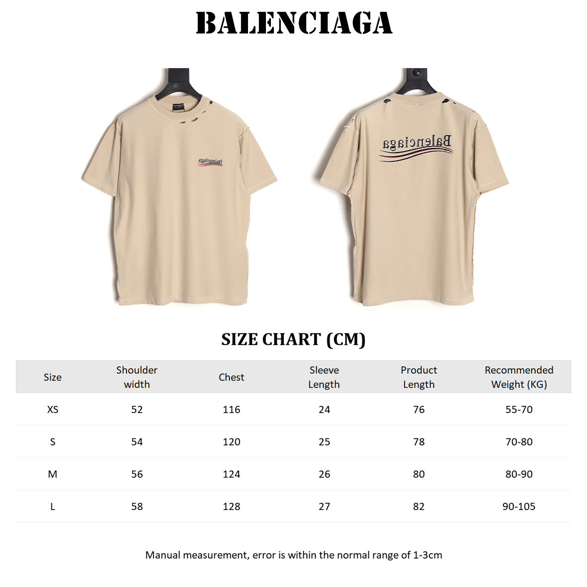 Ba*len*cia*ga 25ss short-sleeved t-shirt
