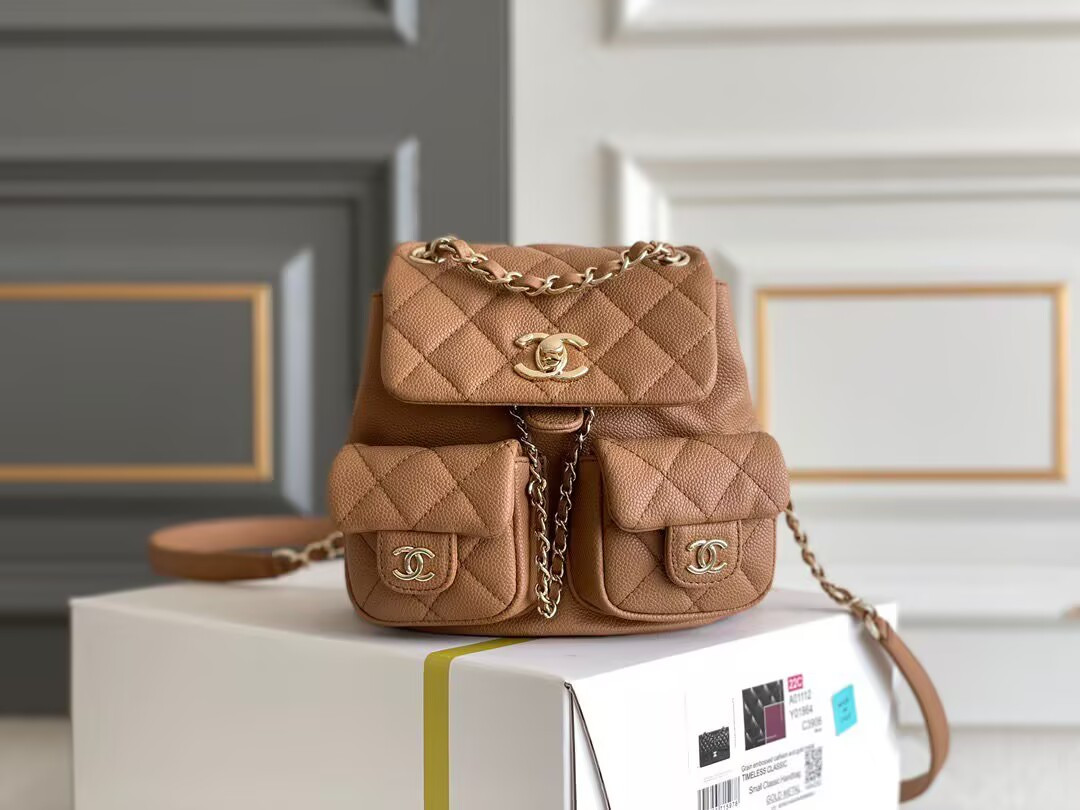 Ch*el small backpack 16.5x17.5x10cm