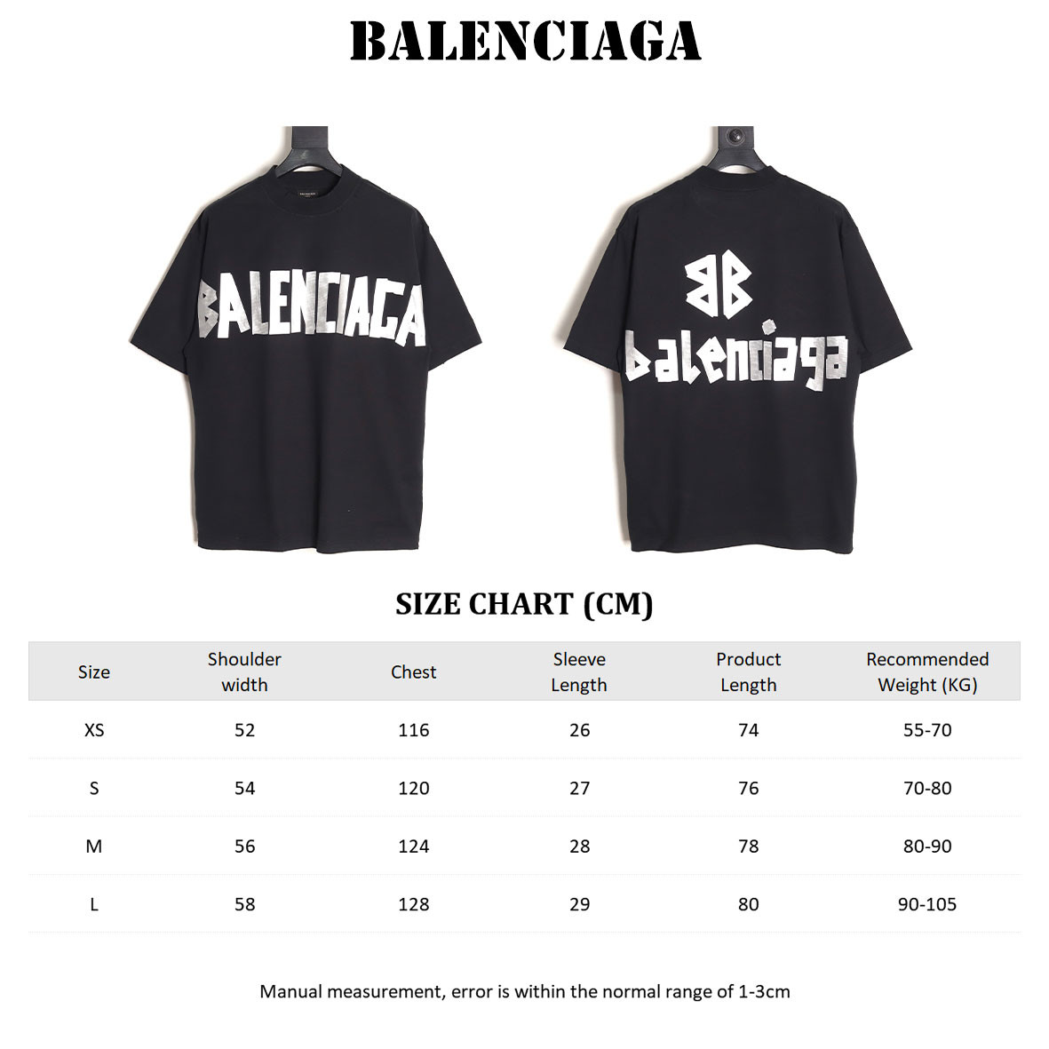 Ba*len*cia*ga 25ss short-sleeved t-shirt