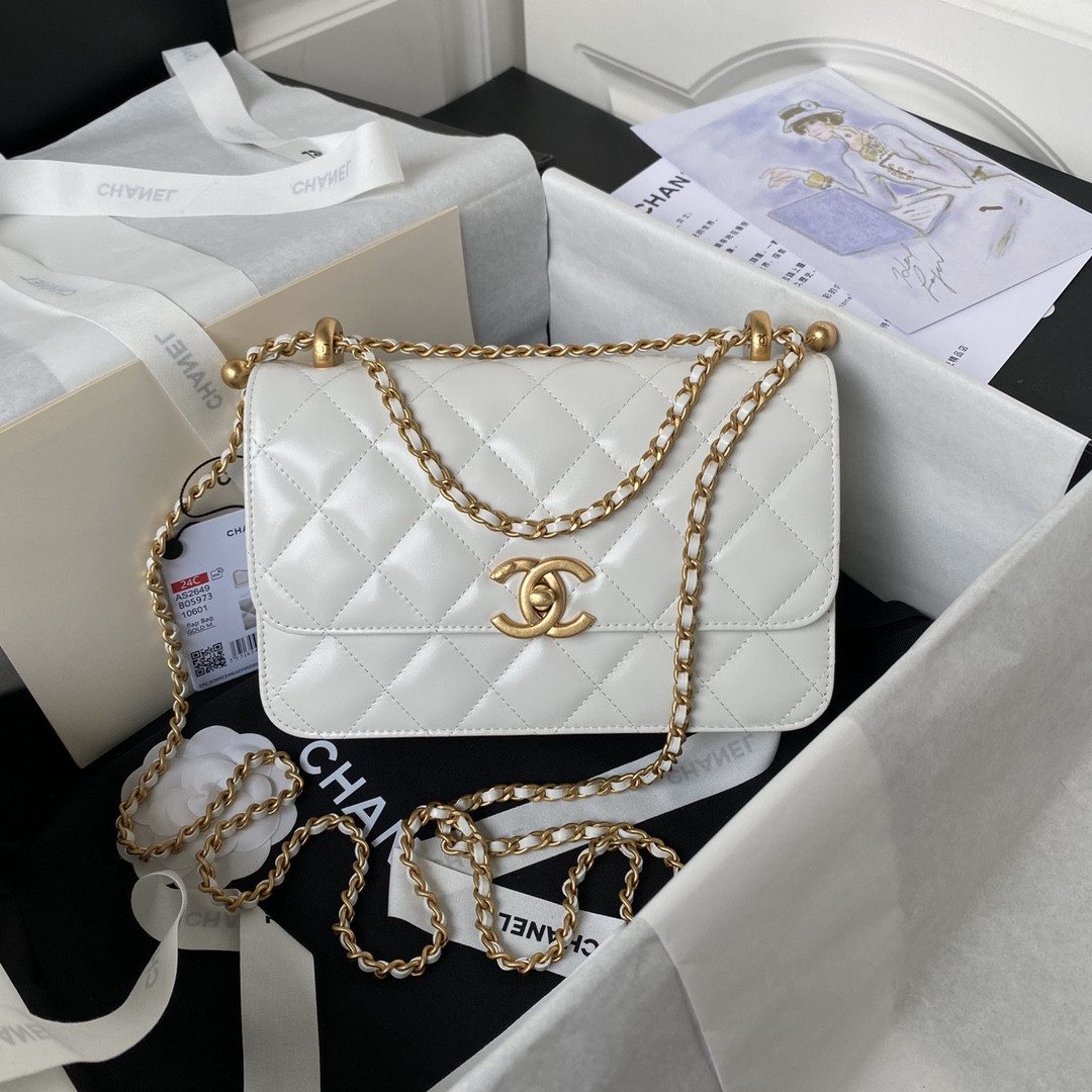 Ch*el small 24c flap bag as2649 22×14.5×8cm