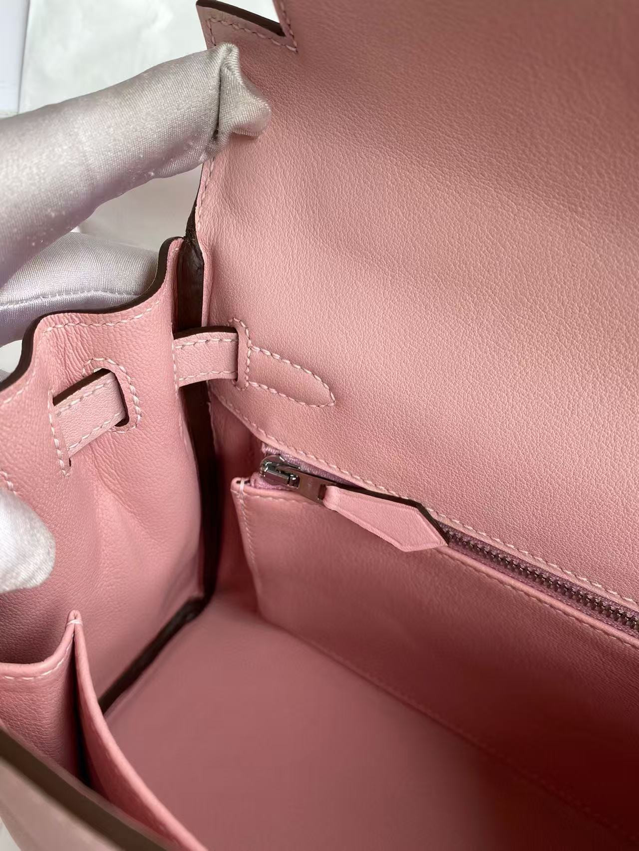 HERMÈS Kelly Silver-tone Hardware swift 25 28 (Customized, about 20days, no return no exchange)