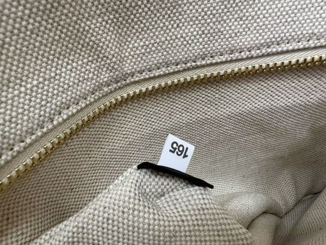 Pra*a natural medium linen blend and leather tote bag 28x22.5x12.5cm