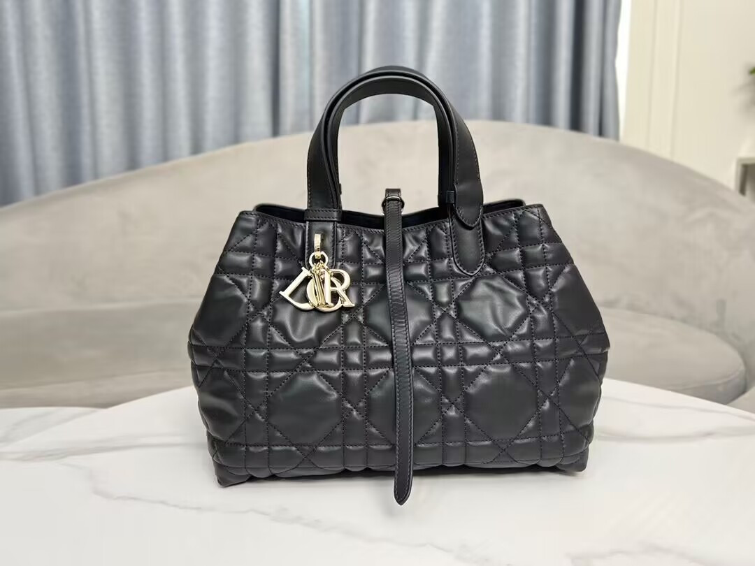 D*or toujours bag medium black 11 x 8.5 x 6.5 inches
