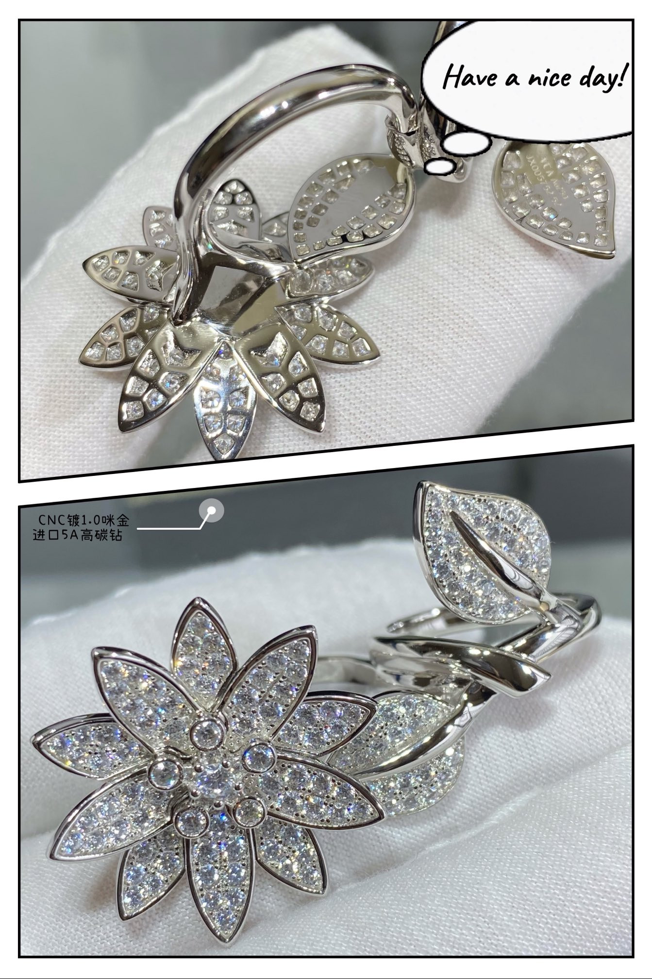 V*N CL*F & arpels lotus ring