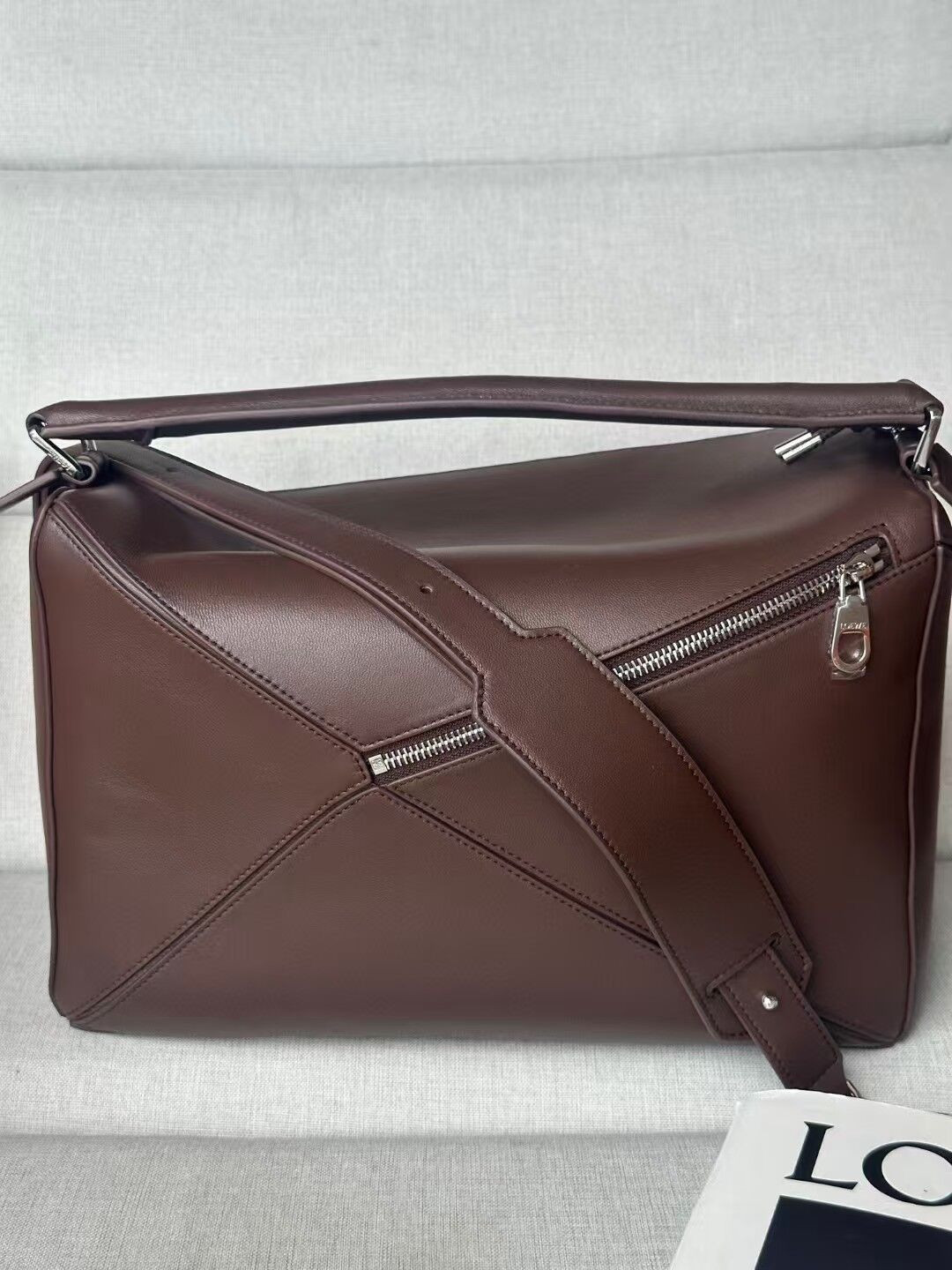 L0ew* large featherlight puzzle bag in nappa lambskin 21.5x33x14.7cm