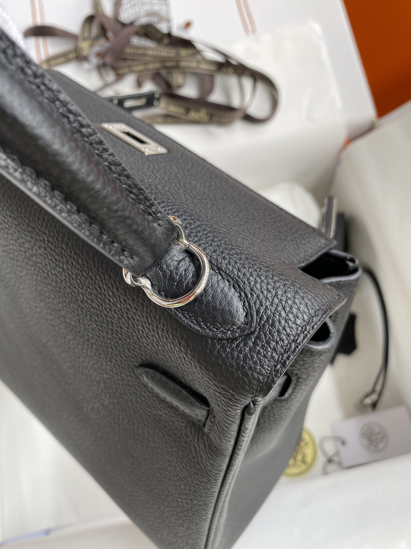HERMÈS Kelly Silver-tone Hardware 25 28