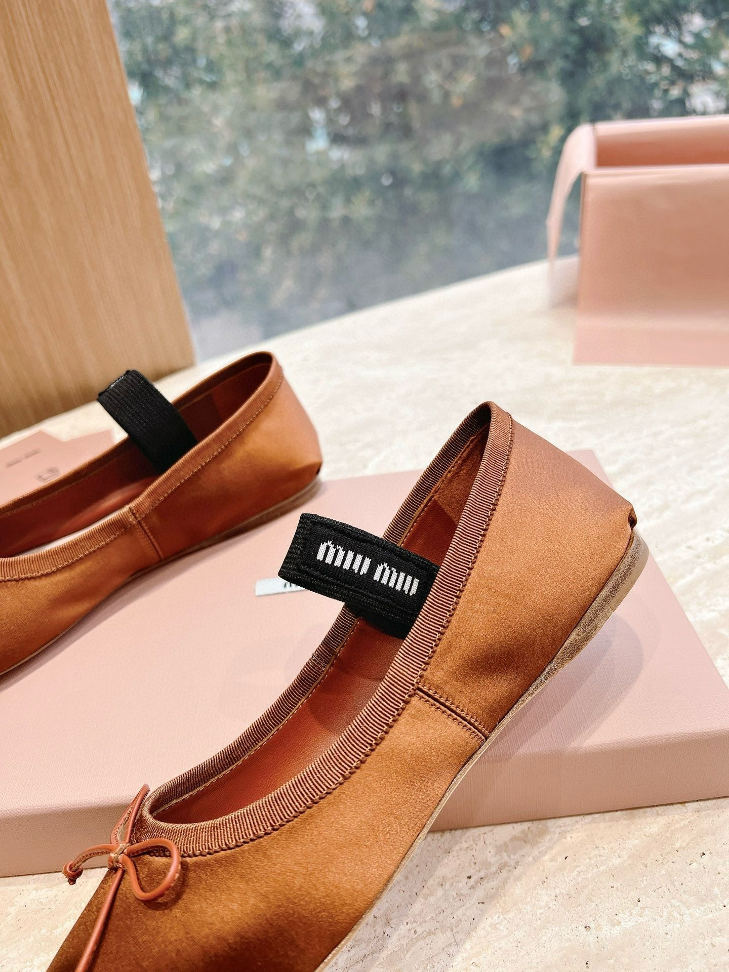 UA Miu Miu Satin Ballerinas
