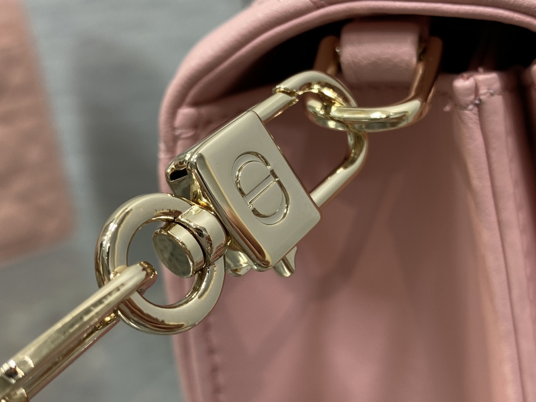 my D*or top handle bag melocoton pink 9.5 x 5.5 x 3 inches