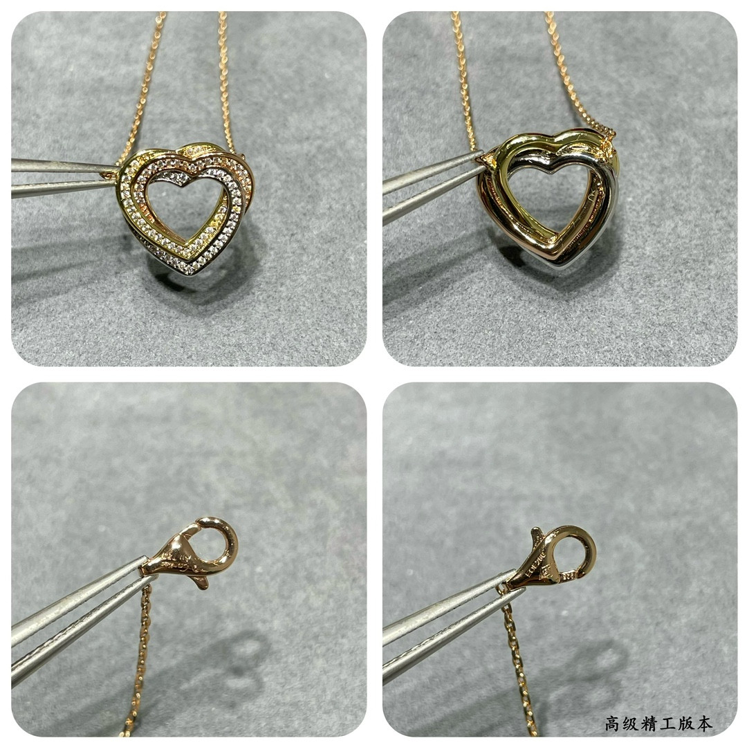 Ca*t*er tricolor heart necklace