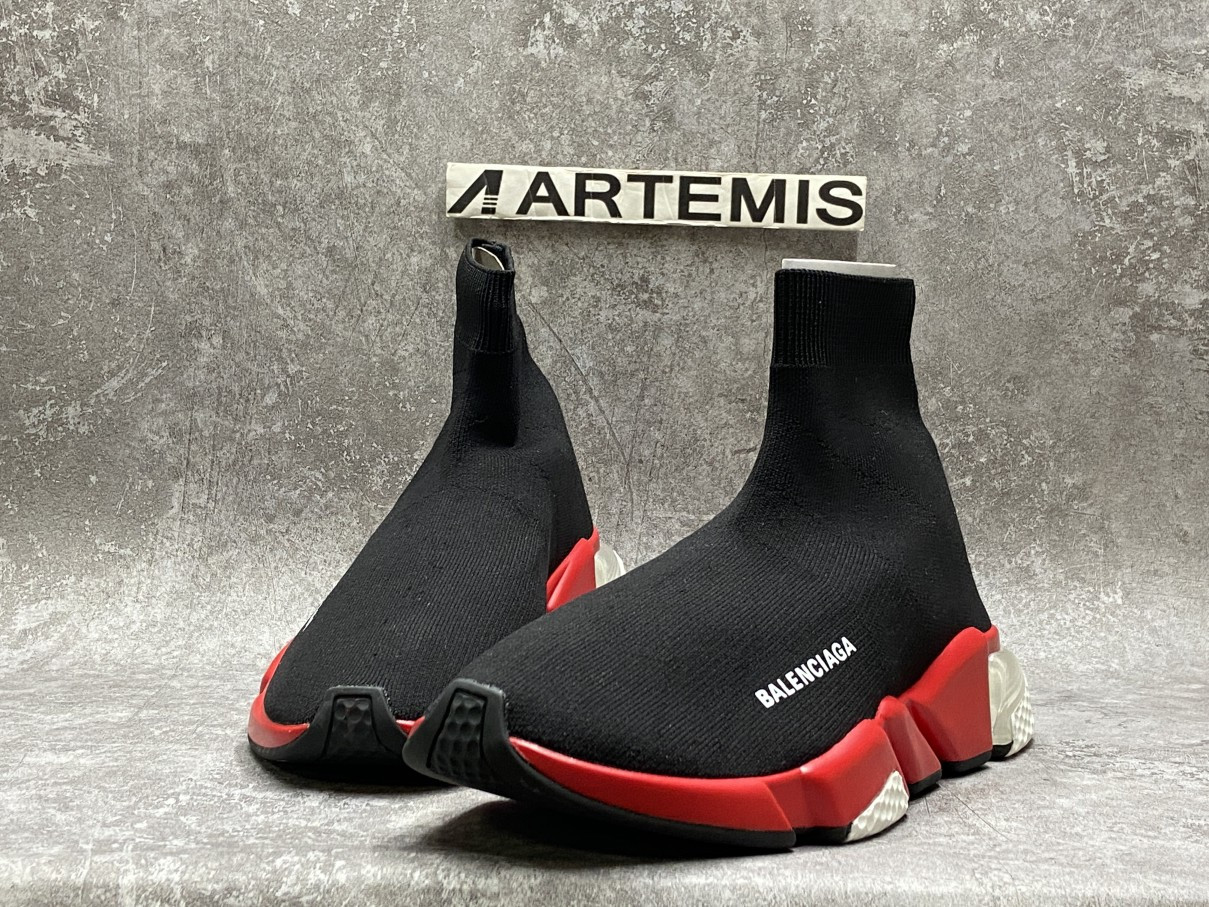 Balenciga Speed Clear Sole Black Red