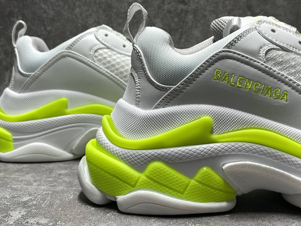 Balenciga Triple S White Fluo Yellow