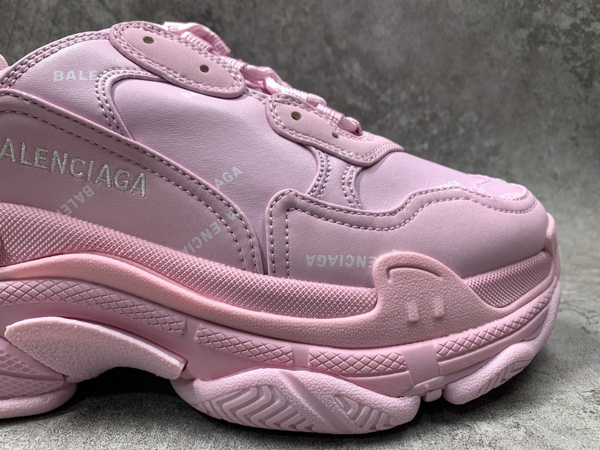 Balenciga Triple S Allover Logo Pink