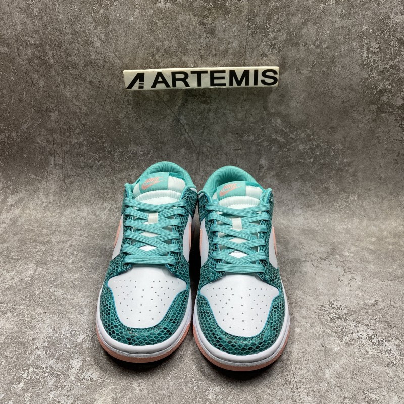 Nike Dunk Low Snakeskin Washed Teal Bleached Coral