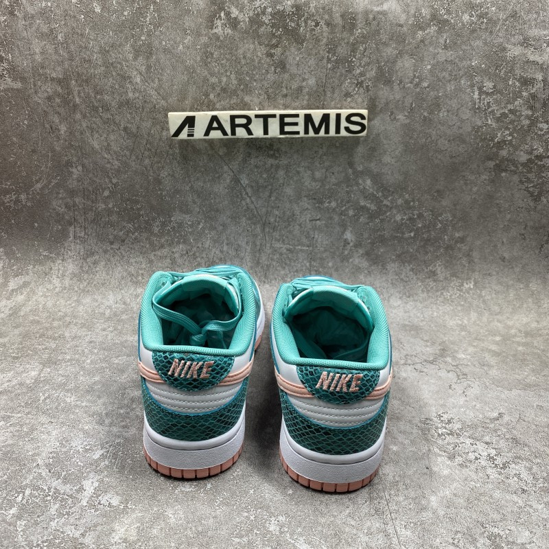 Nike Dunk Low Snakeskin Washed Teal Bleached Coral