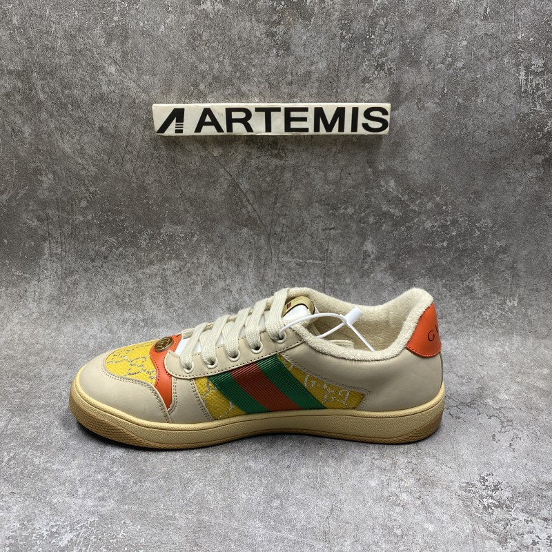 GC Screener Web Stripe GG-jacquard Leather Sneaker