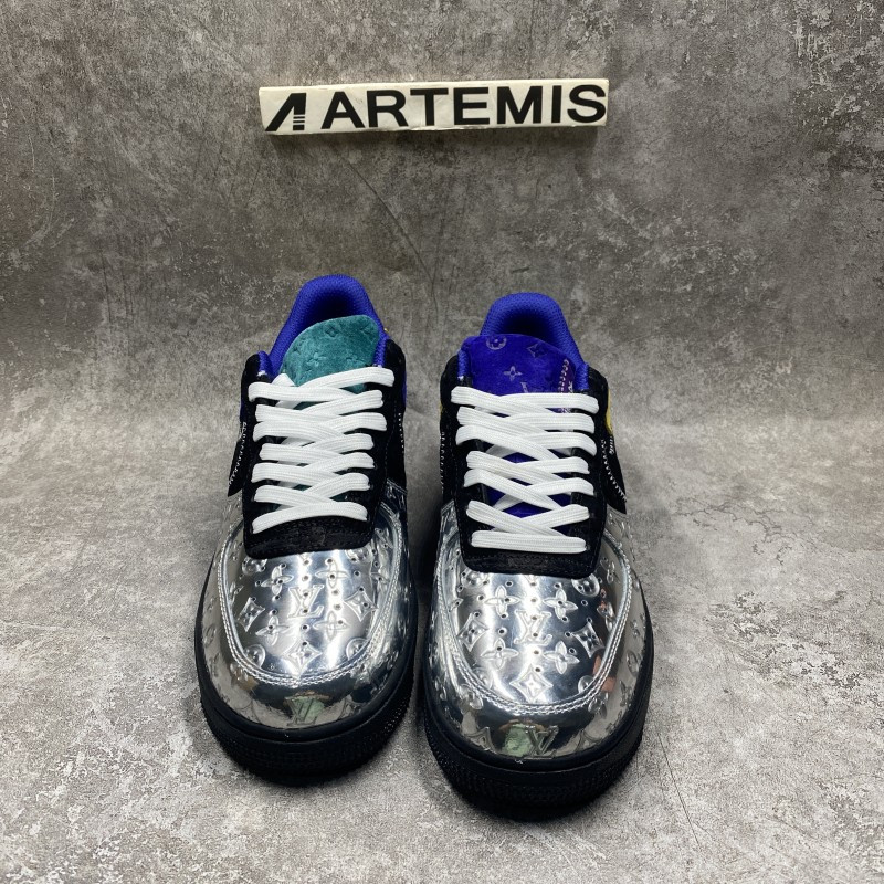 1V x Nike Air Force 1 Low By Virgil Abloh Black Metallic Silver