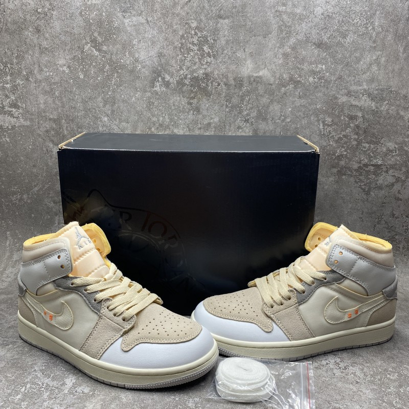 Air Jordan 1 Mid SE Craft Inside Out White Grey