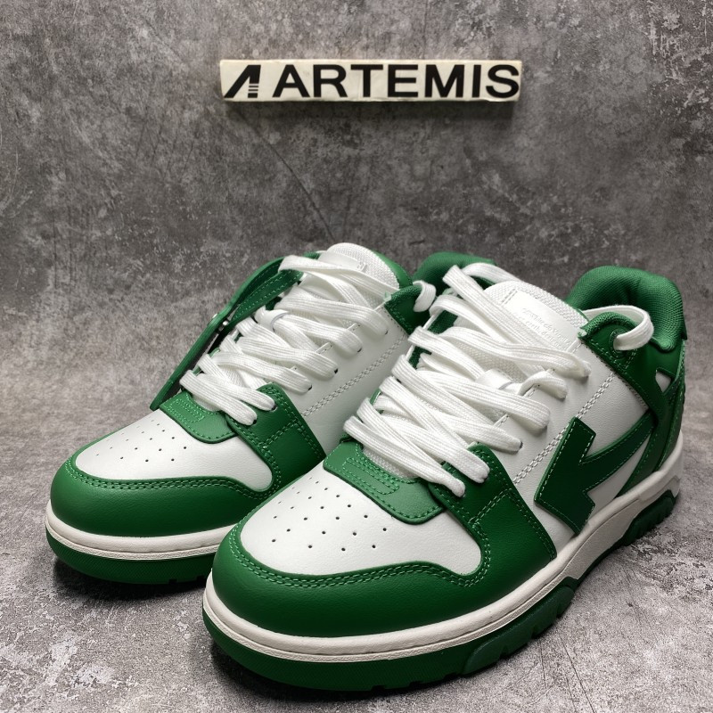 OFF-WHITE Out of Office Low Top Green White