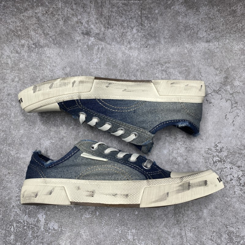 Balenciga Pairs Low Mule Destroyed - Denim