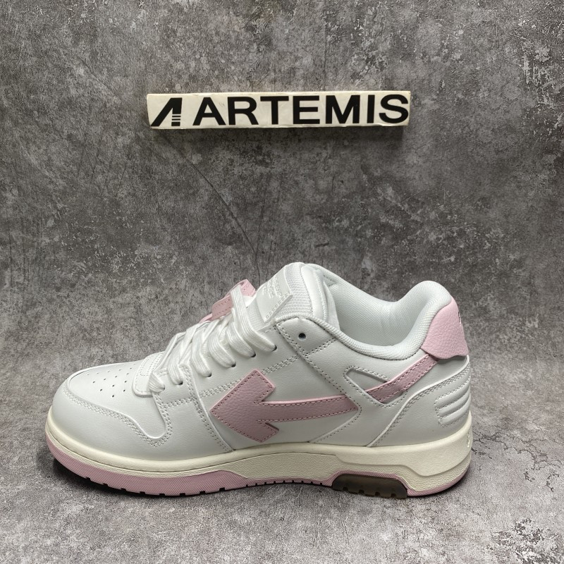 OFF-WHITE Out Of Office OOO Low Tops White Light Pink