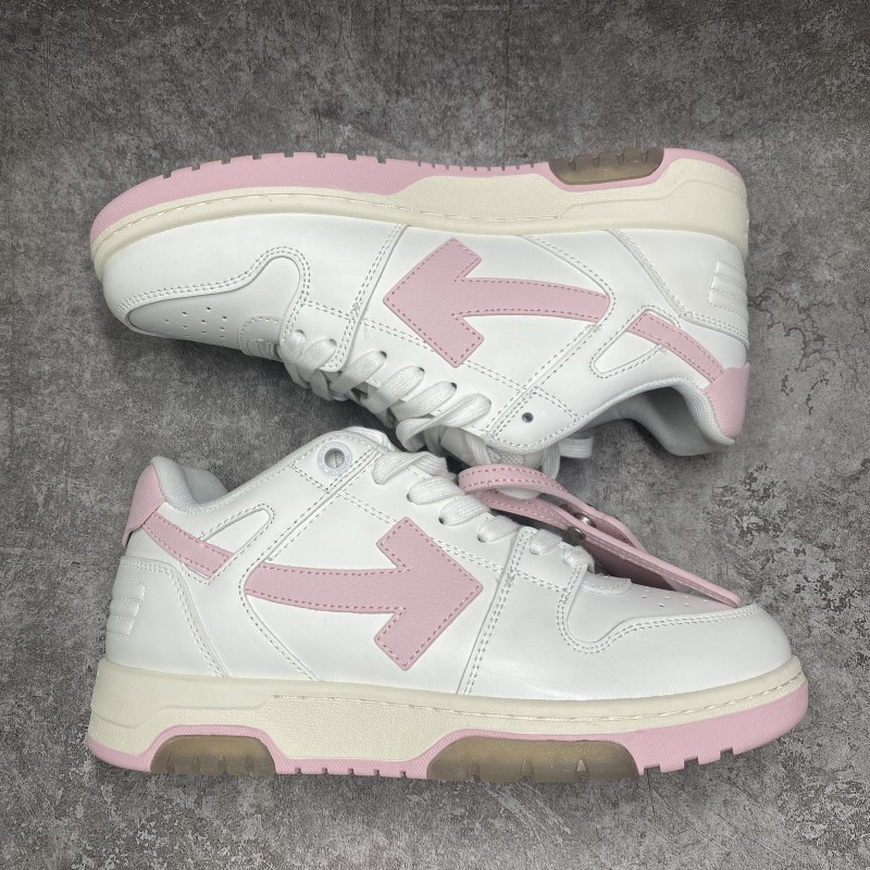 OFF-WHITE Out Of Office OOO Low Tops White Light Pink