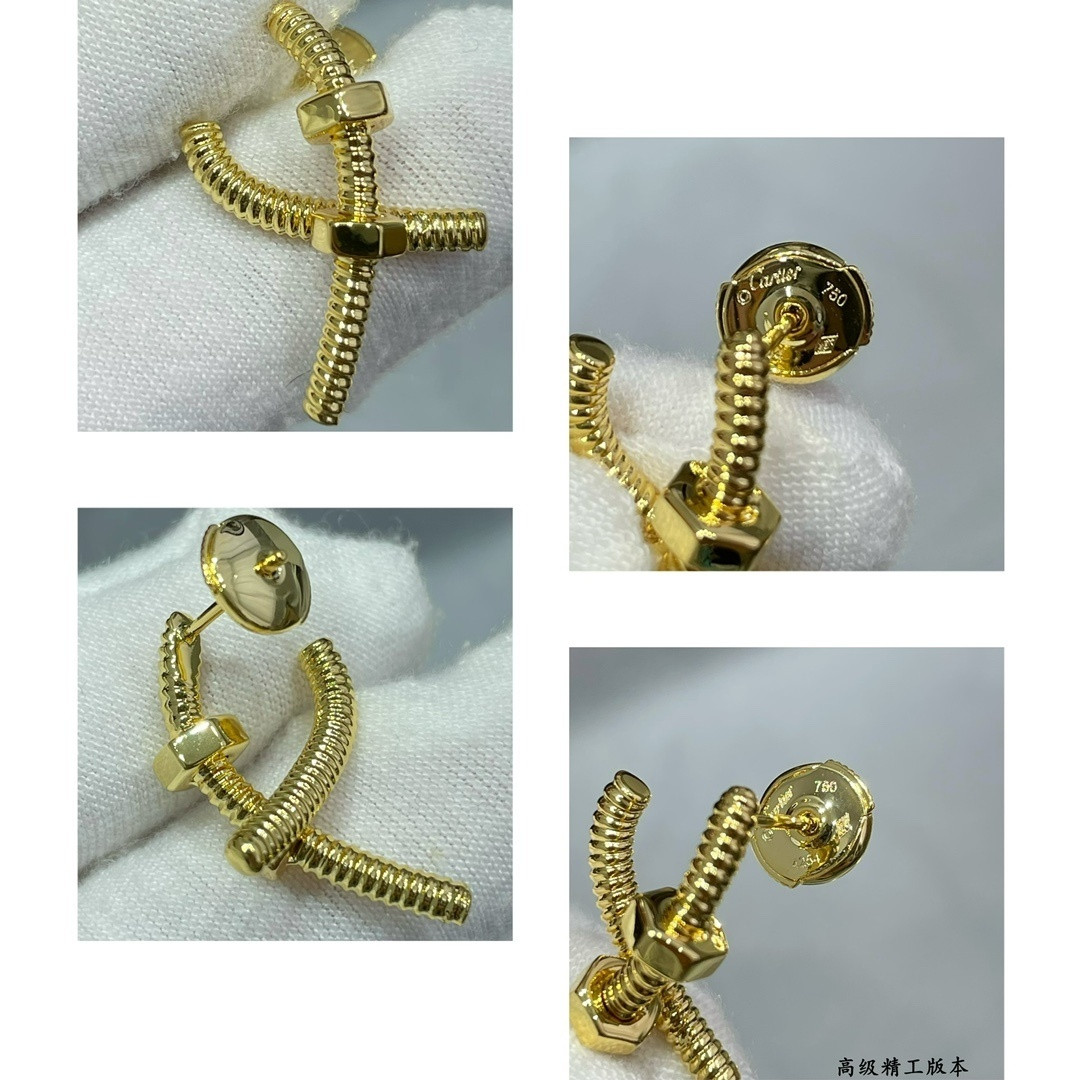 Ca*t*er cross screw earrings