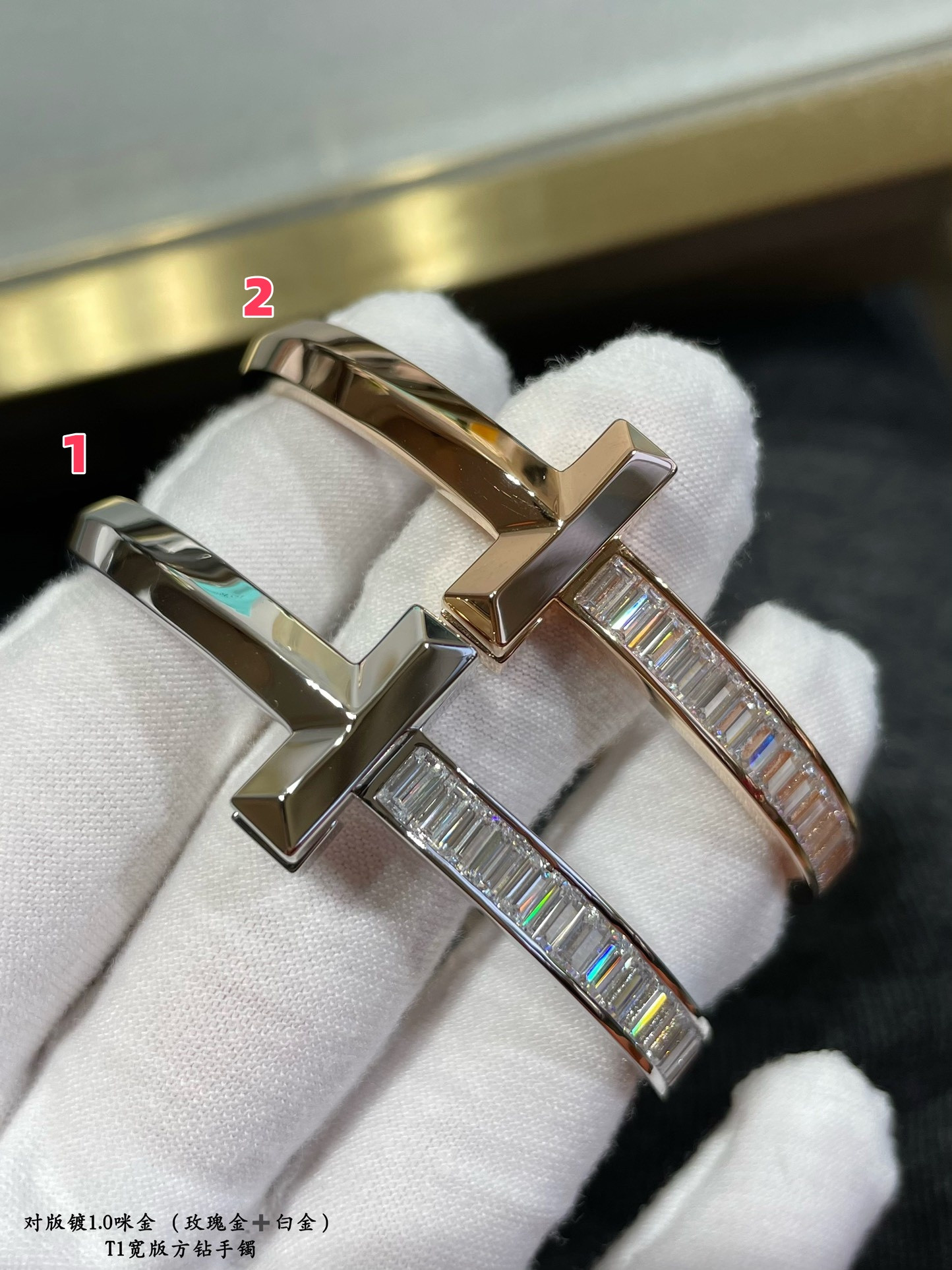 t*f*ny & co. t1 wide square Di*m*nd bracelet