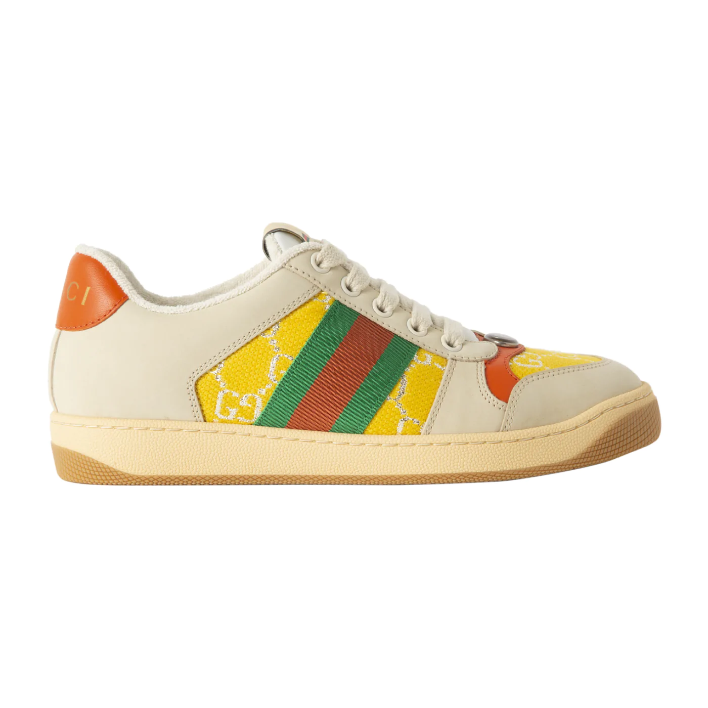 GC Screener Web Stripe GG-jacquard Leather Sneaker