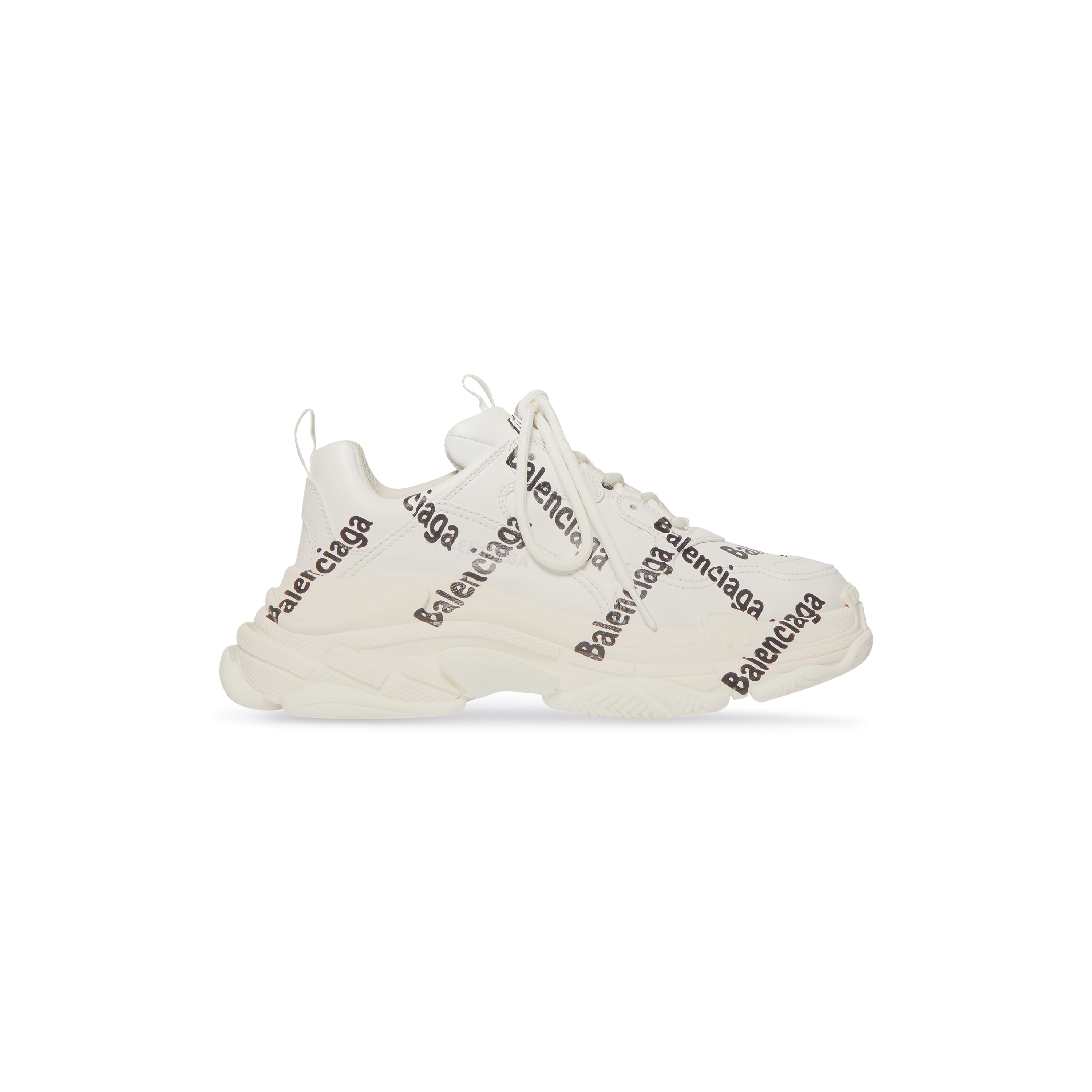 Balenciga Triple S Logotype Sneaker in White