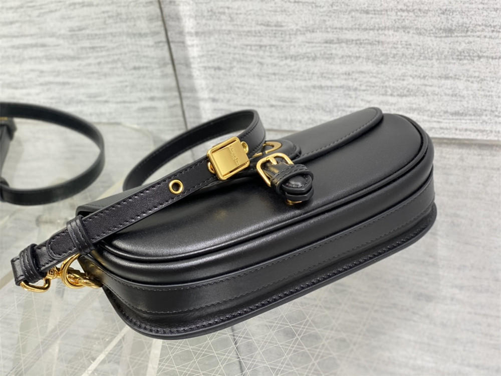 D*or bobby east-west bag latte box calfskin black