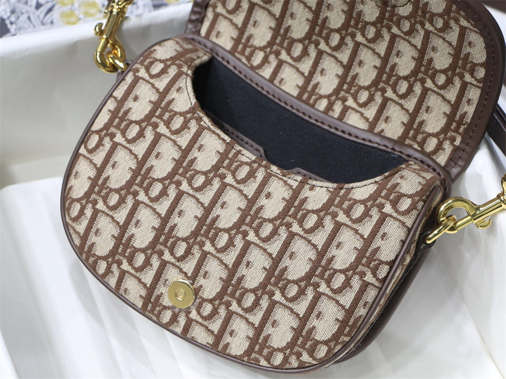 medium D*or bobby bag brown D*or oblique jacquard