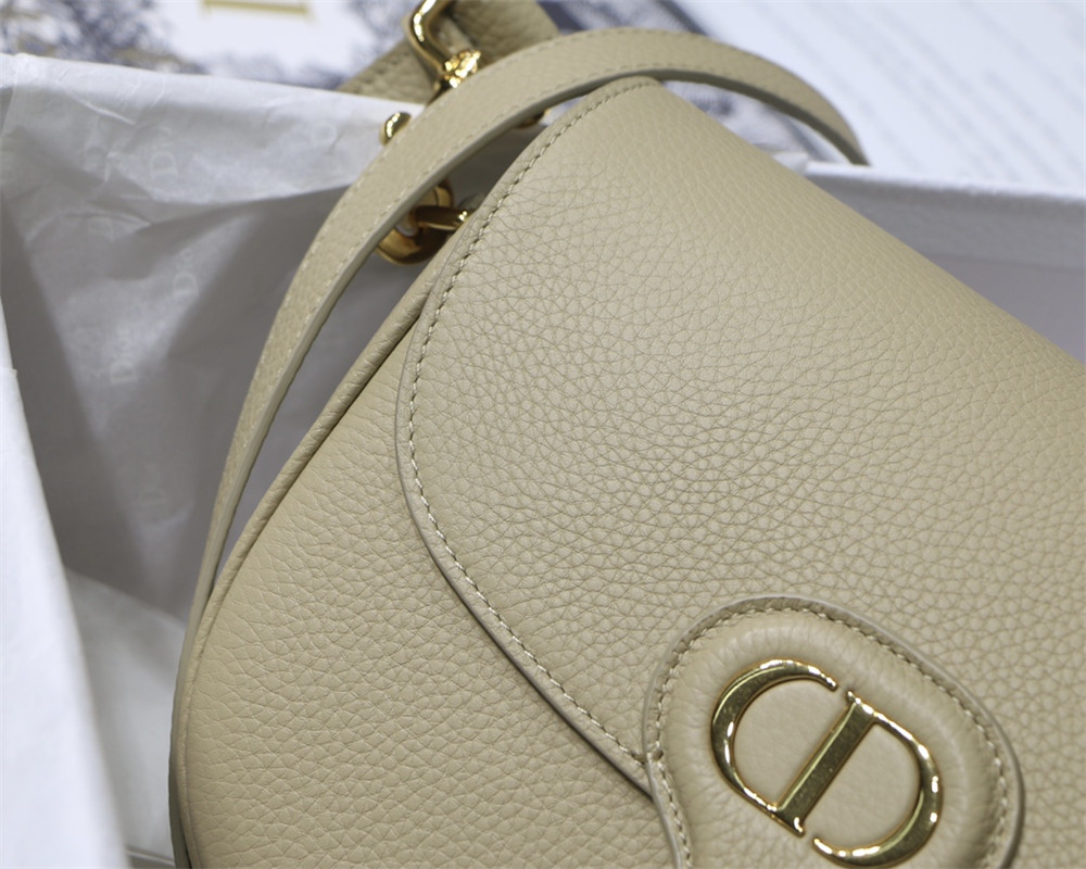 medium D*or bobby bag apricot grained calfskin