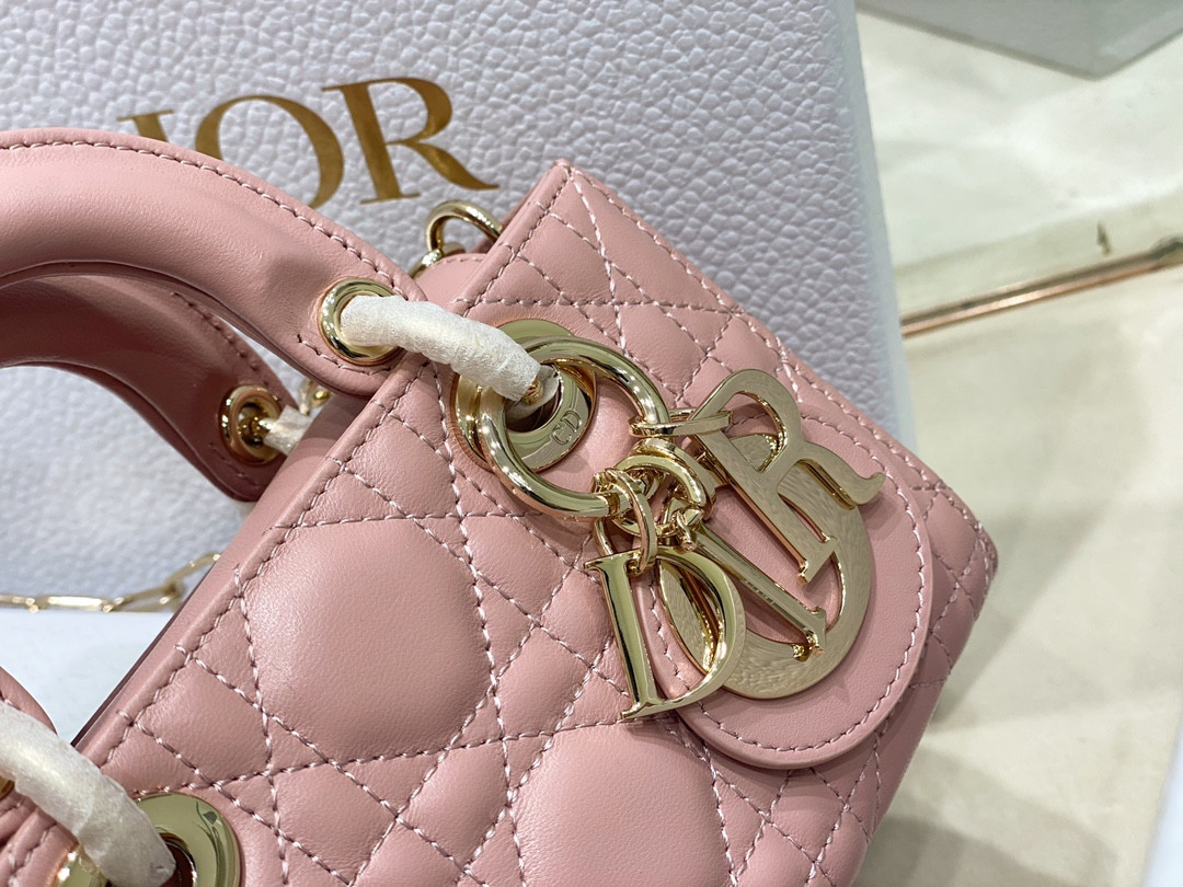 D*or mini lady d-joy bag pink 16 x 9 x 5 cm