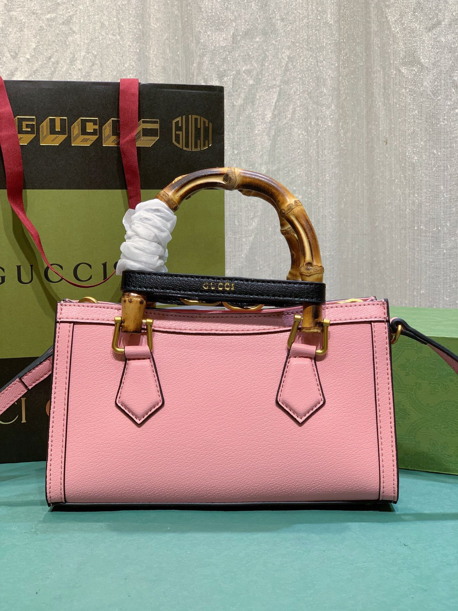 G*u*i diana small shoulder bag pink 25w x 16h x 9d cm