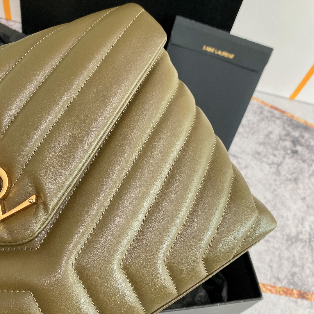 Y*L loulou medium in quilted leather 12.5 x 8.6 x 3.5 inches