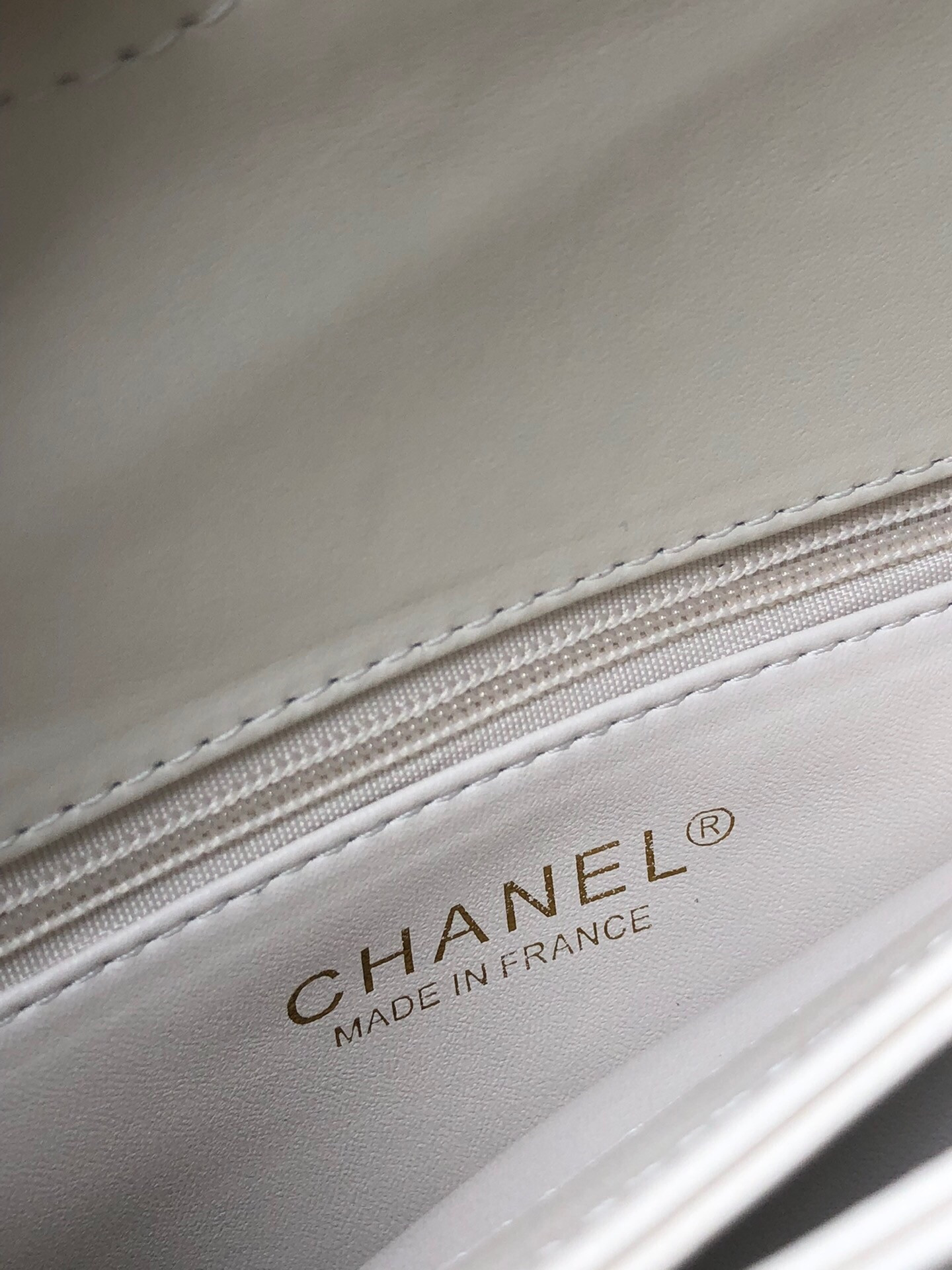 Ch*el flap bag with top handle 6.6 × 9.8 × 4.7 in