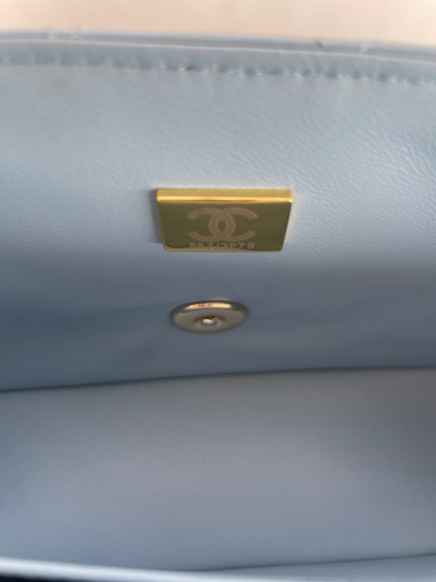 Ch*el mini classic handbag with top handle 12 × 20 × 6 cm