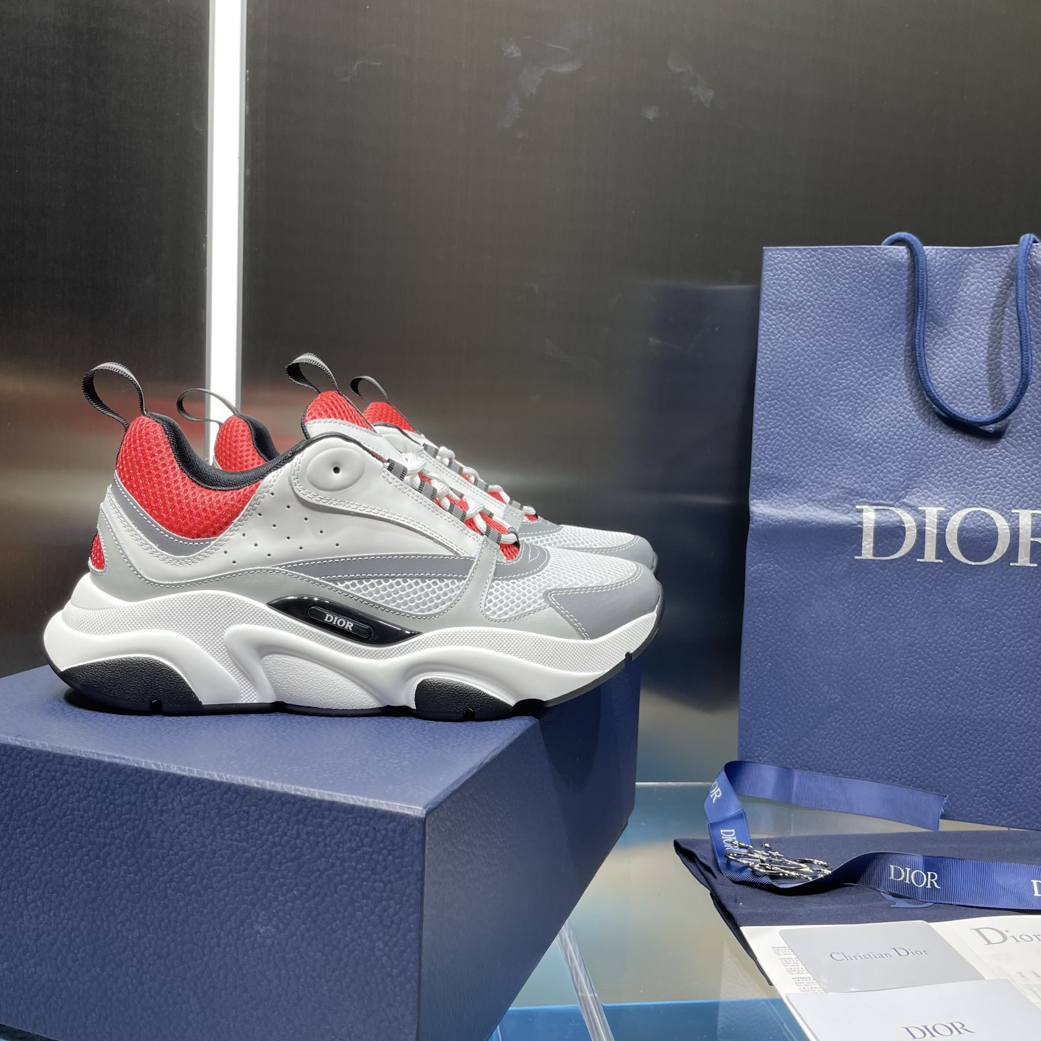 ua D*or b22 white and red sneaker