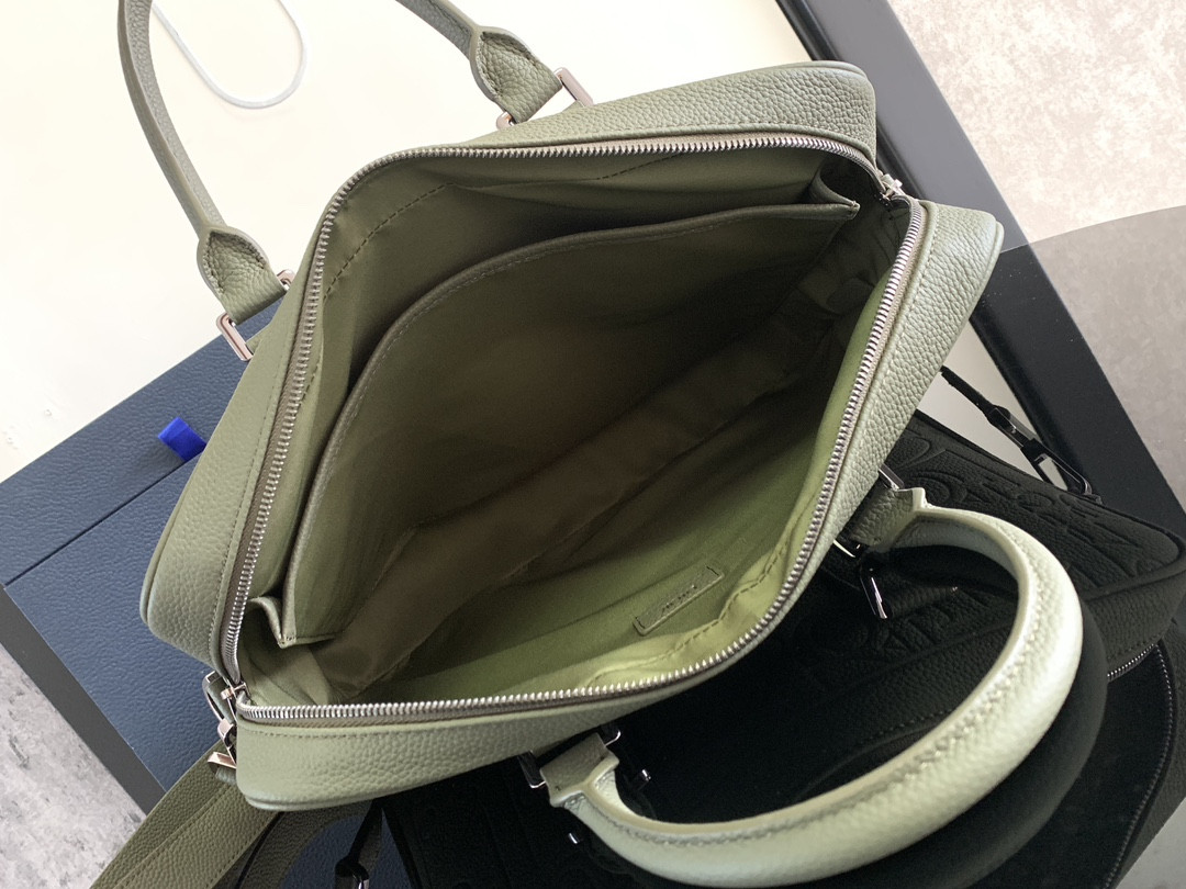 D*or briefcase green D*or gravity leather and green grained calfskin 37 x 28 x 6 cm
