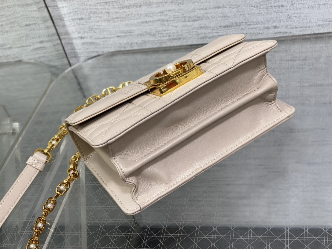 D*or small ange bag pink latte macrocannage calfskin 20 x 12 x 5 cm