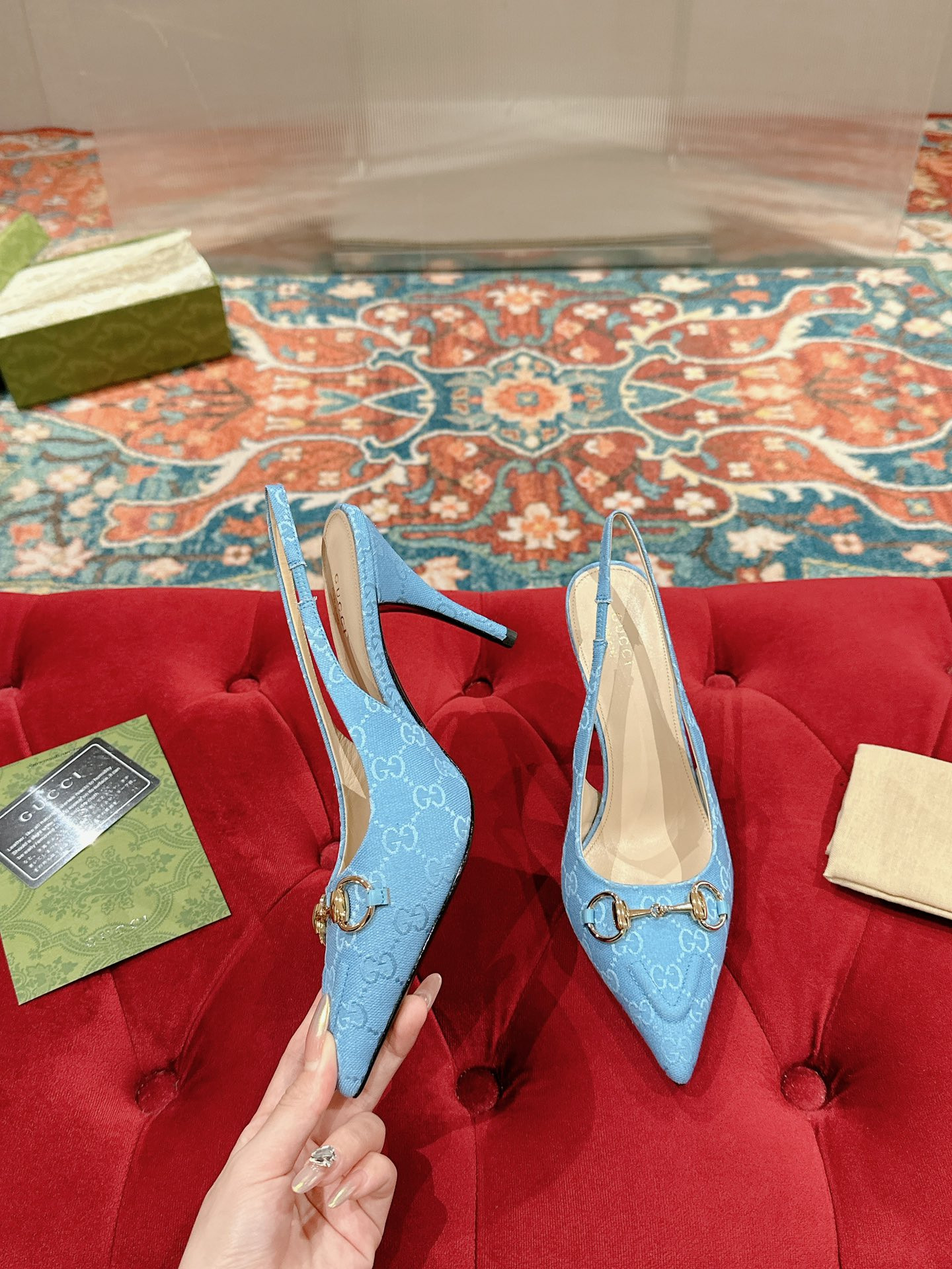 ua G*u*i horsebit slingback pump high heel