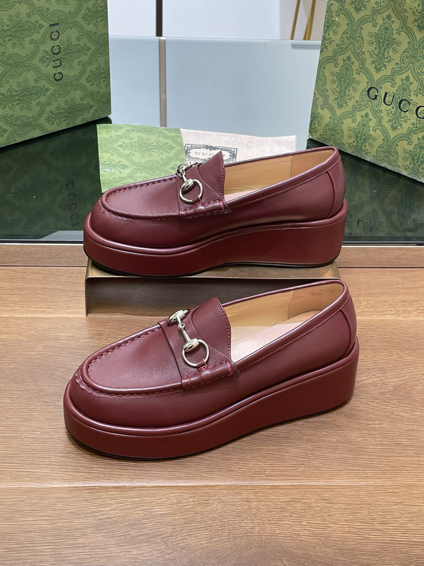 ua G*u*i horsebit wedge loafer