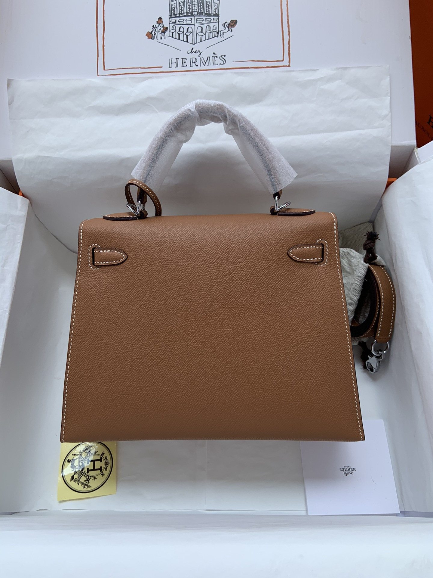 HERMÈS Kelly Silver-tone Hardware 25 28