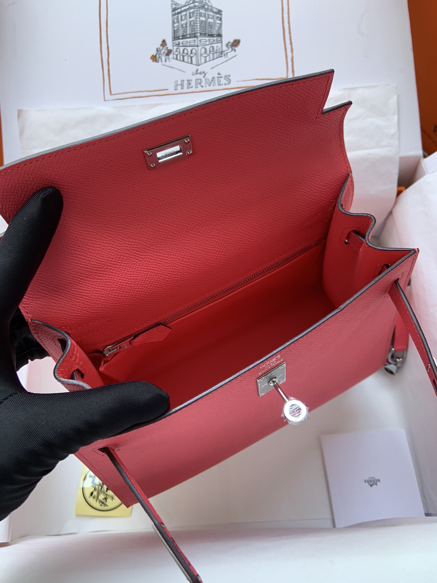 HERMÈS Kelly Silver-tone Hardware 25 28